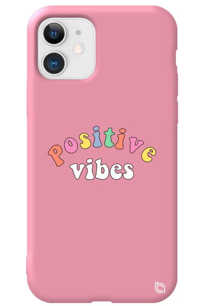 WANNA PROTECT iPhone 11 Pink Color Premium Velvet Inside Positive Patterned S...
