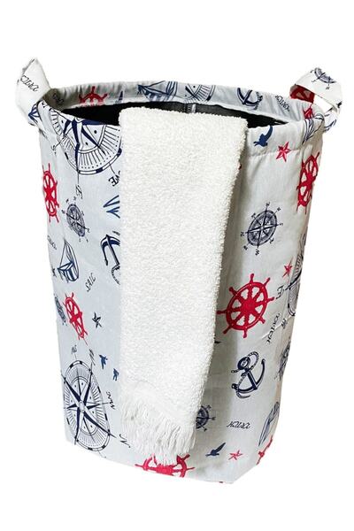 Vip Home Concept Toy Basket Double Layer Fabric Vip Foldable Basket-marine