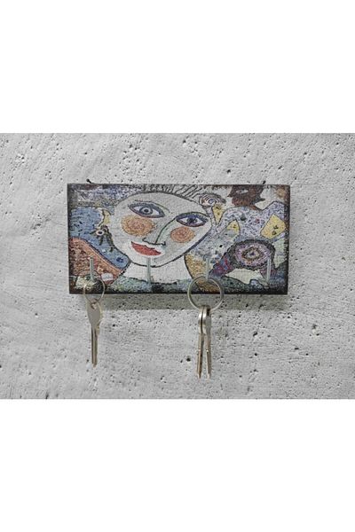 CajuArt Hanging Old Painting History - Decorative Wooden Keychain