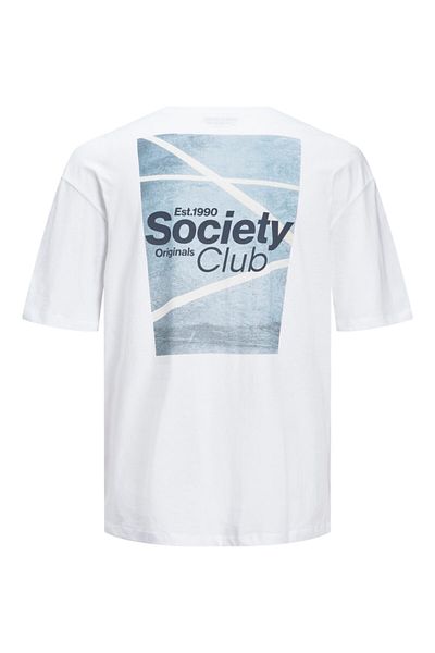Jack & Jones Jack Jones Brink Club Photo Tee Ss Crew Neck Erkek Beyaz Tshirt 12205175-01
