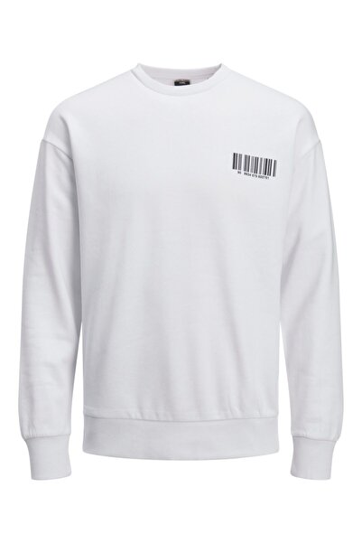 Jack & Jones Hanorac alb pentru bărbați Jack Jones Ray Sweat Crew Deck 122048...