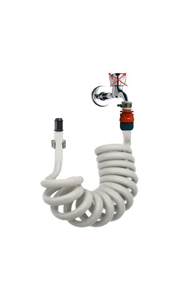 PLASYAY Spiral WC Bathroom Balcony Washing Hose Set with Wall Fixing 2 Meters