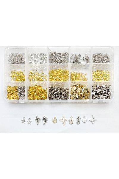 yiğit aksesuar 1192 Pieces Earrings Necklace and Bracelet Jewelry Making Set
