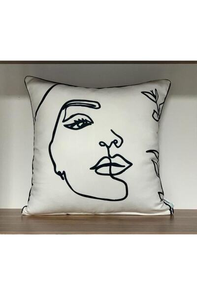 KIRLENTİM E908a Husă pentru pernă cu model pe ambele părți și cu margini cu v...