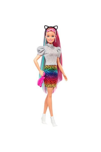 mattel Barbie Leopar Gökkuşağı Saçlı Bebek - Grn81-grn80