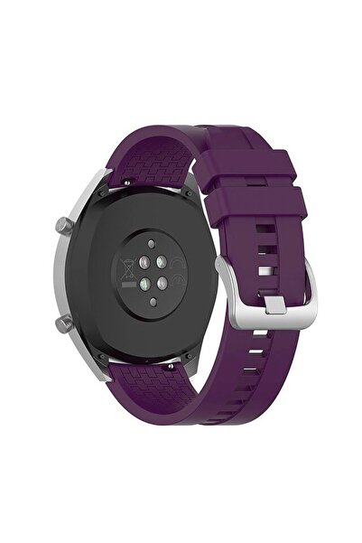 NovStrap Samsung Galaxy Watch 46mm Sm-r800 Uyumlu Kordon Kayış Klasik Silikon Kordon Metal Tokalı K23