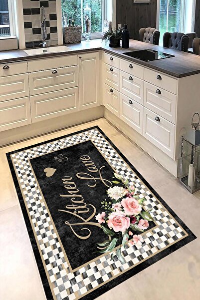 stylehome Dijital Baskılı Kaymaz Tabanlı Yıkanabilir Halı Salon Mutfak Halısı...