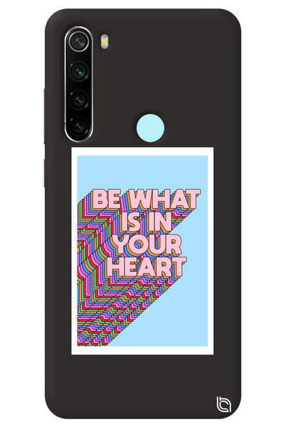 WANNA PROTECT Xiaomi Redmi Note 8 Black Color Premium Velvet Heart Patterned ...