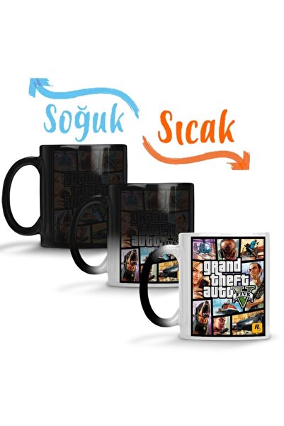 Baskı Dükkanı Grand Theft Auto 5 Gta V Sihirli Kupa Bardak Porselen