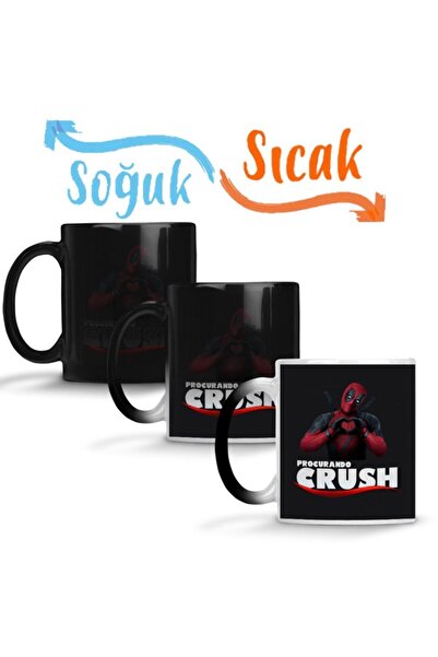 Baskı Dükkanı Deadpool Procurando Crush Sihirli Kupa Bardak Porselen