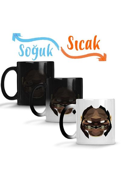 Baskı Dükkanı Dota 2 Pudge Face Magic Mug Cup Porcelain