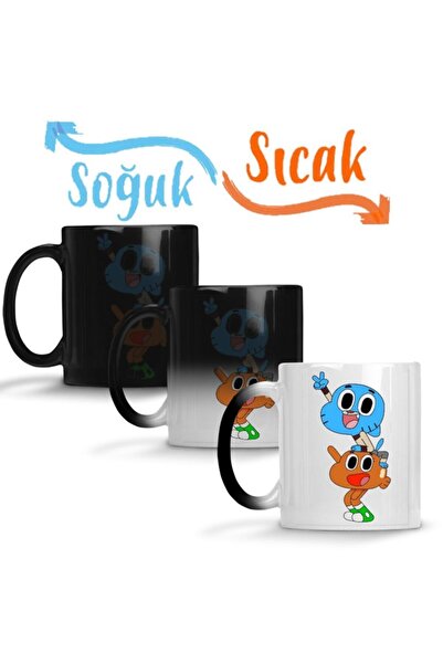 Baskı Dükkanı Gumball Darwin Sihirli Kupa Bardak Porselen