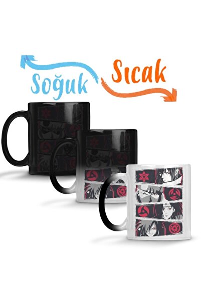 Baskı Dükkanı Naruto Sharigans Sihirli Kupa Bardak Porselen