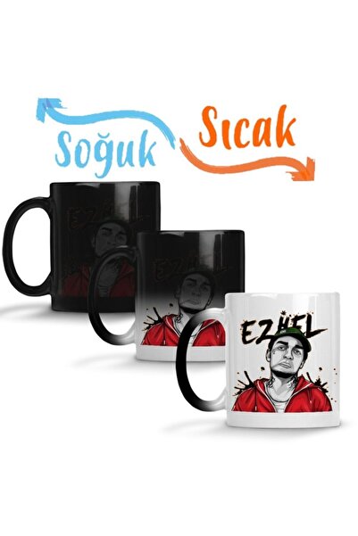 Baskı Dükkanı Ezhel Illustrasyon Sihirli Kupa Bardak Porselen