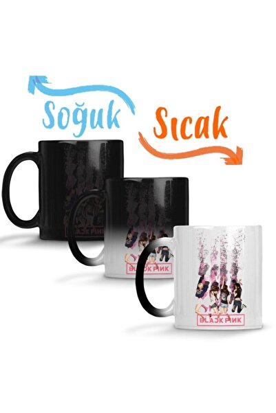 Baskı Dükkanı Blackpink 0001 Sihirli Kupa Bardak Porselen