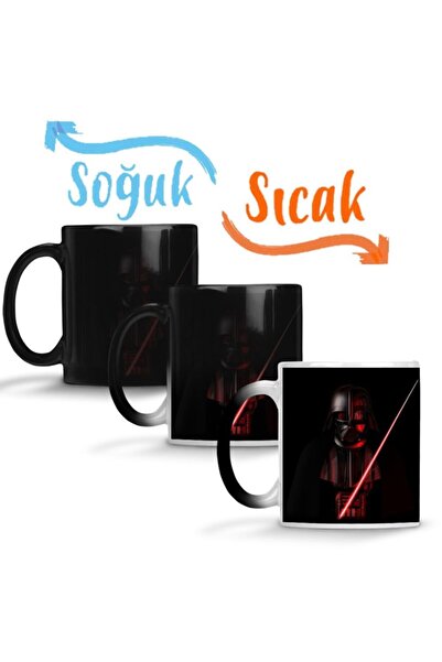 Baskı Dükkanı Star Wars Coffee Sihirli Kupa Bardak Porselen