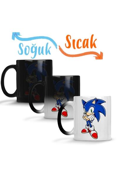 Baskı Dükkanı Sonic 01 Sihirli Kupa Bardak Porselen
