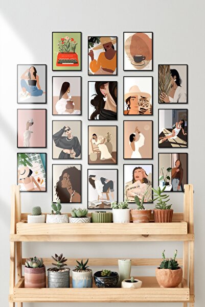 ÖZCANLAR ÇERÇEVE Çerçevesiz Çerçeve Görünümlü Hediyelik Çerçeve 18 Parça Mdf ...