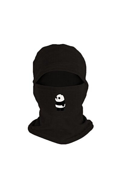 herotasarım Zimska crna Flis maska za sneg - Panda Štampano Bll251