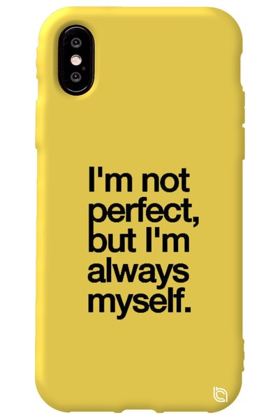 WANNA PROTECT iPhone XS Yellow Color Premium Velvet Inside Myself Patterned S...