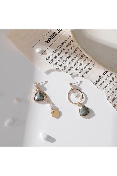 AKCstore Amor Yeşil Gold Küpe