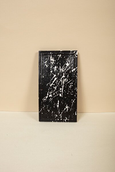 Handmeight قاعدة أكواب خرسانية مستطيلة باللونين الأبيض والأسود / حامل / صينية...