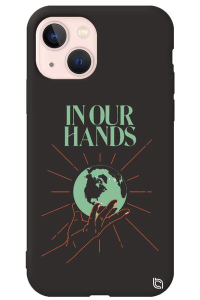 WANNA PROTECT iPhone 13 Black Color Premium Velvet Inside World Patterned Sil...