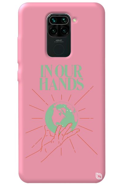 WANNA PROTECT Xiaomi Redmi Note 9 Pink Color Premium Velvet Inside World Patt...