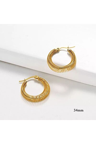 AKCstore Nevia Çelik Gold Küpe