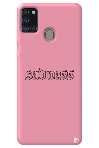WANNA PROTECT Samsung A21S Pink Color Premium Velvet Inside Sadness Patterned...