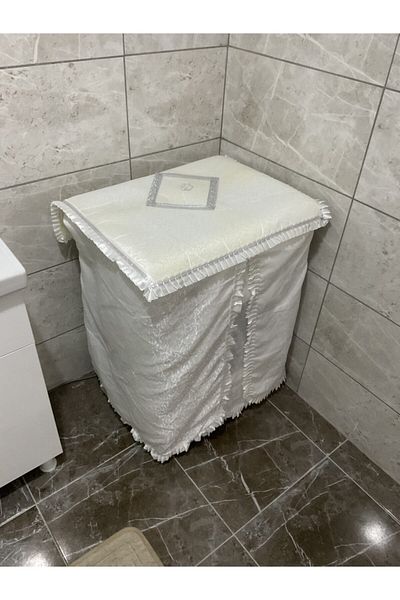 Çalışkan Çeyiz Evi Κάλυμμα Πλυντηρίου Μοντέρνο Luxury Glitter - Κρέμα