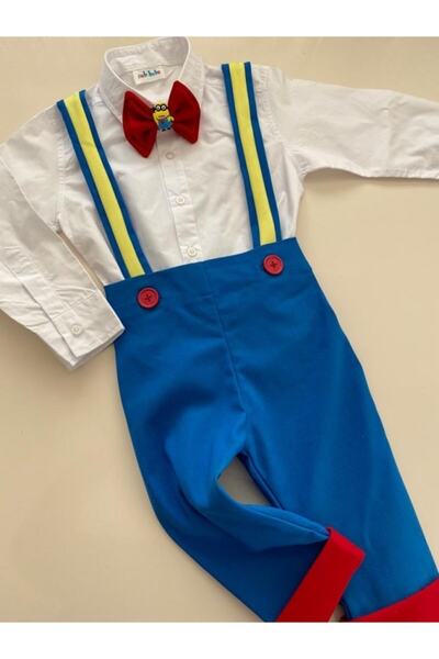 tubibebe Gömlek Hariçtir. Minnion Konsept Salopet Takım - Doğum Günü Kostümü