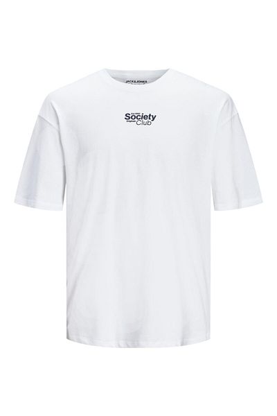 Jack & Jones Jack Jones Brink Club Photo Tee Ss Crew Neck Erkek Beyaz Tshirt 12205175-01