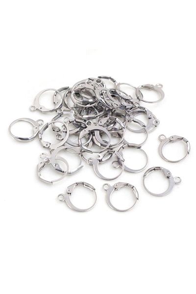 yiğit aksesuar 50 Pieces Earring Hooks Moon Hook Silver