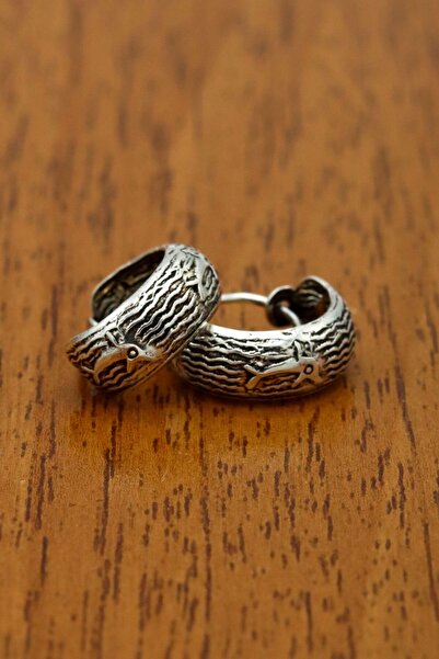 Midyat Nurtaş Gümüş Işlemeli 925 Ayar Gümüş Erkek Küpe 201020098