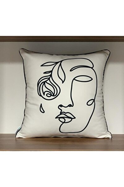 KIRLENTİM E931a غطاء وسادة منقوش على الوجهين مع حواف مضلعة