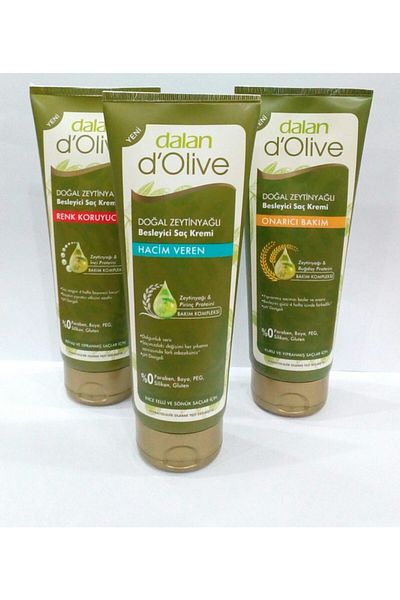 Dalan D'olive Repair Care Conditioner + color protector + volumizing - 3 pieces - 200 ml