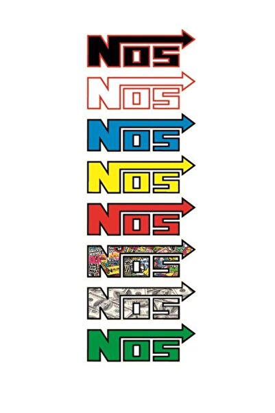 MOTOLİNAS Nos Yazılı Sticker Seti 8 Parça Su Geçirmez - Söküldüğünde Iz Bırak...