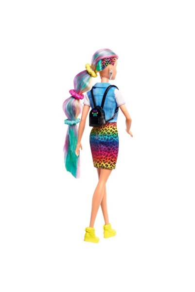 mattel Barbie Leopar Gökkuşağı Saçlı Bebek - Grn81-grn80