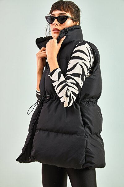 Bianco Lucci Women's Inflatable Vest with Elasticated Collar and Waist