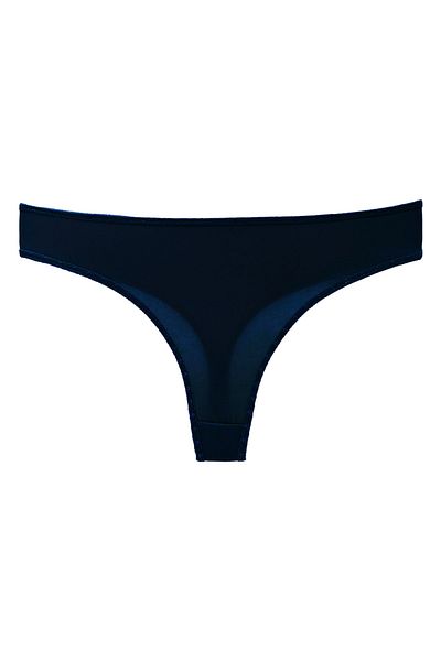 HNX Γυναικείο στρινγκ εσώρουχο Navy Blue Cotton Heart Rubber Basic