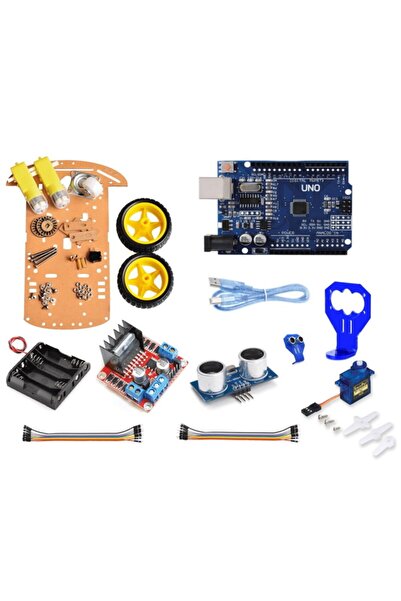 Ponemio Maker Arduino 2wd Servolu Engelden Kaçan Robot Araba Kiti
