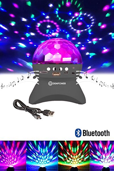 DEMPOWER Tavan Işık Yansıtmalı Bluetooth Özellikli Disco Topu Mp3 Çalar Starm...