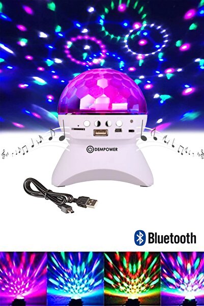 DEMPOWER Tavan Işık Yansıtmalı Bluetooth Özellikli Disco Topu Mp3 Çalar Starm...