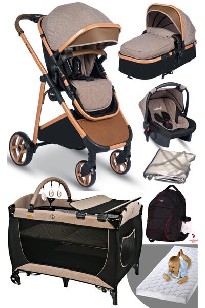 ROSE MOSE Yeni Doğan Set 8 In 1 605 Travel Sistem Bebek Arabası 560 Bebek Oyu...