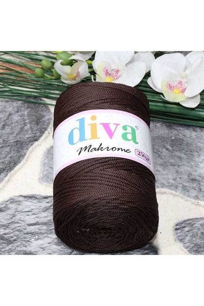 Diva İplik Πολύπι Μακραμέ 250 Gr 210 Σκούρο Καφέ