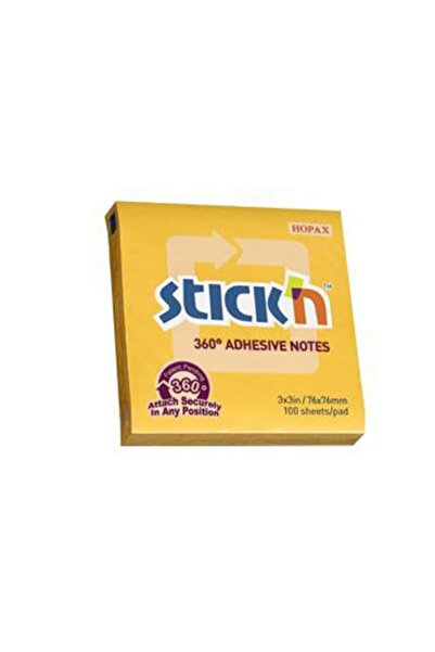 Gıpta Hârtie de note adezive Hopax Stıckn 360 °   100 coli 76x76 mm Aur