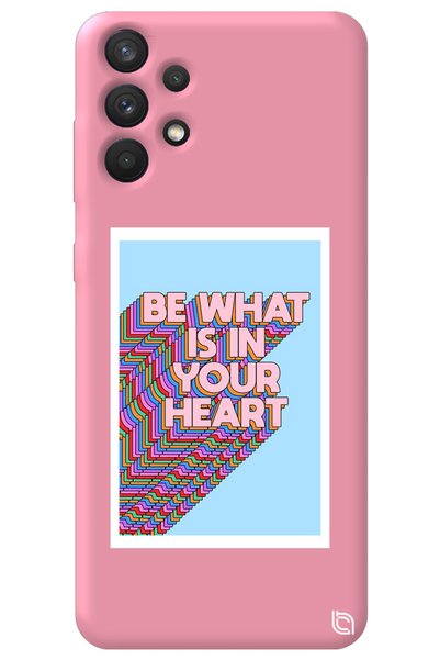 WANNA PROTECT Samsung A32 Pink Color Premium Velvet Heart Patterned Silicone ...