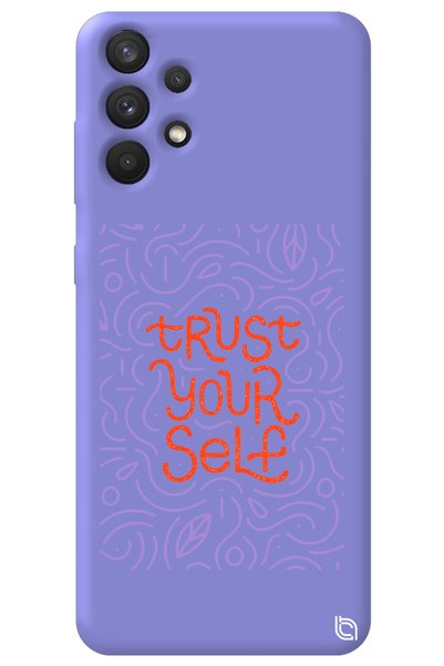 WANNA PROTECT Samsung A32 Lilac Colored Premium Velvet Inside Trust Patterned...