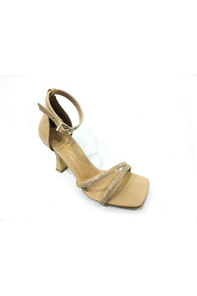Çarıkçım Pantofi de damă cu toc de piatră Ten 114 521
